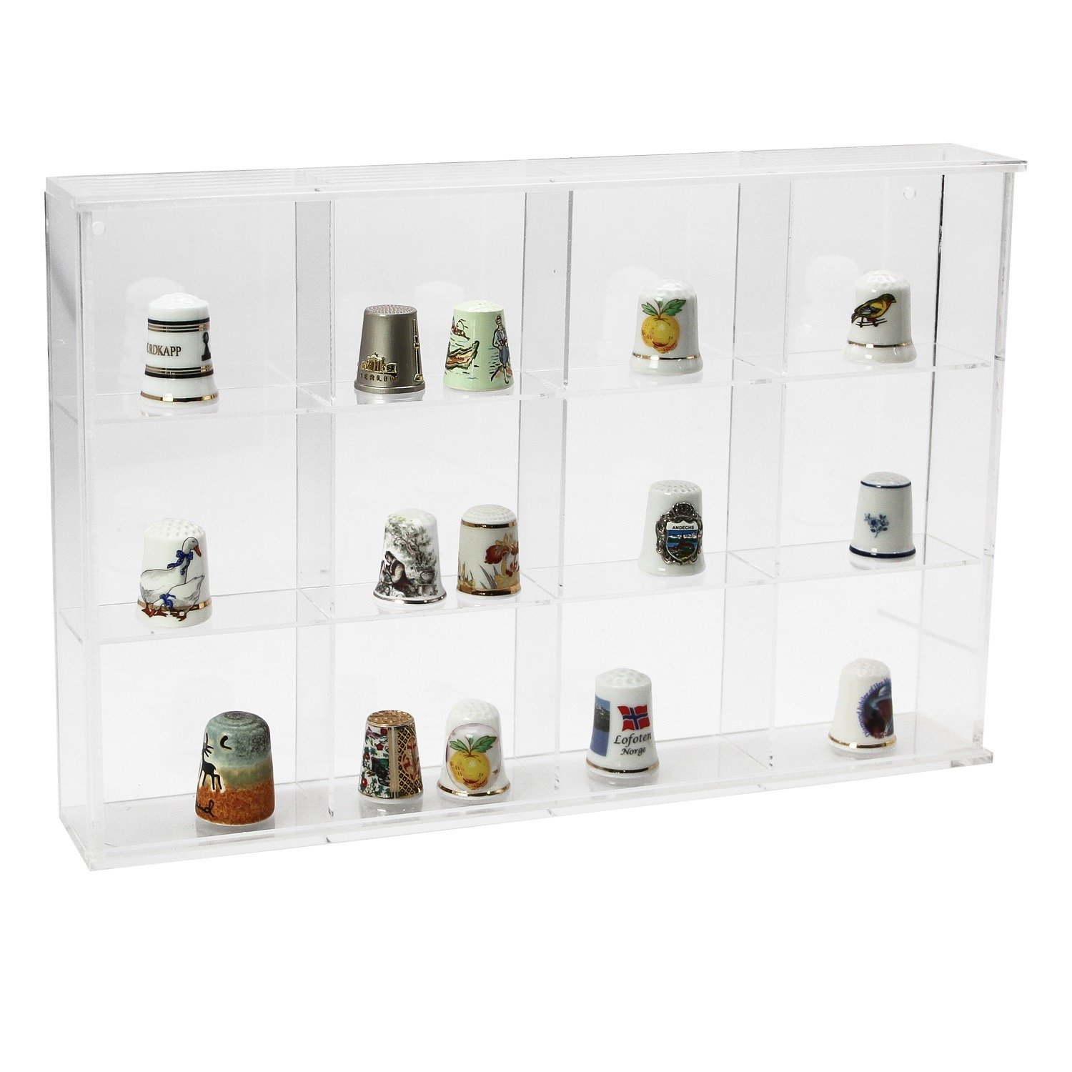 DisplayGifts 165 Thimble Display Case Wall Cabinet Shadow Box